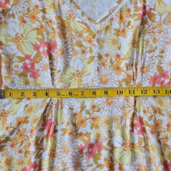IDYLLWIND Sundress Small Butter Yellow Spring Floral - Picture 8 of 9
